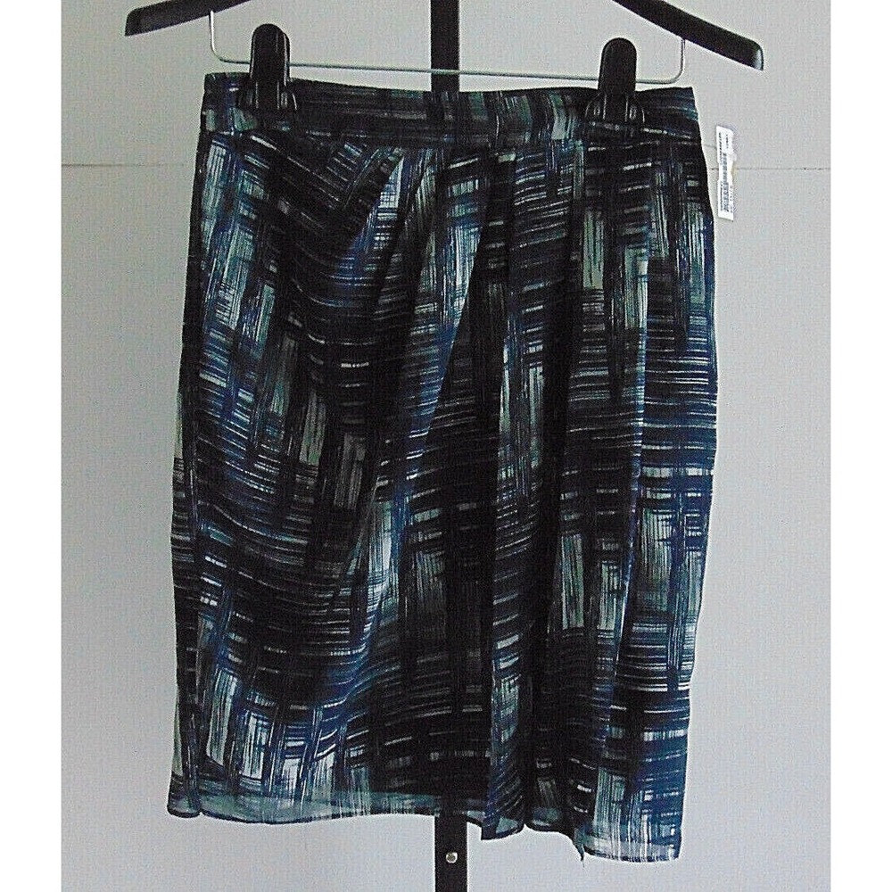 Skirt Women's Size 6 Blue Gray Pencil Above Knee Box Pleat Ann Taylor LOFT